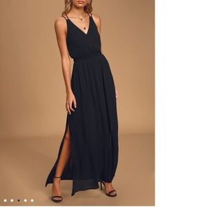 Lulus lost In paradise black maxi dress